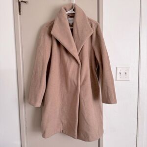 Cyrus Tan Neutral Brushed Faux Fur Pea Coat 1X Plus
